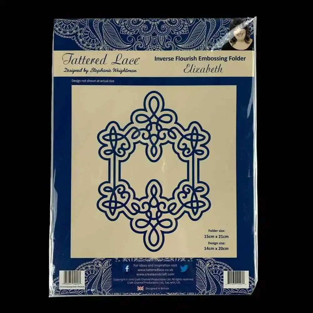 TATTERED LACE Elizabeth Inverse Flourish Embossing Folder ETL195 Retired NEW